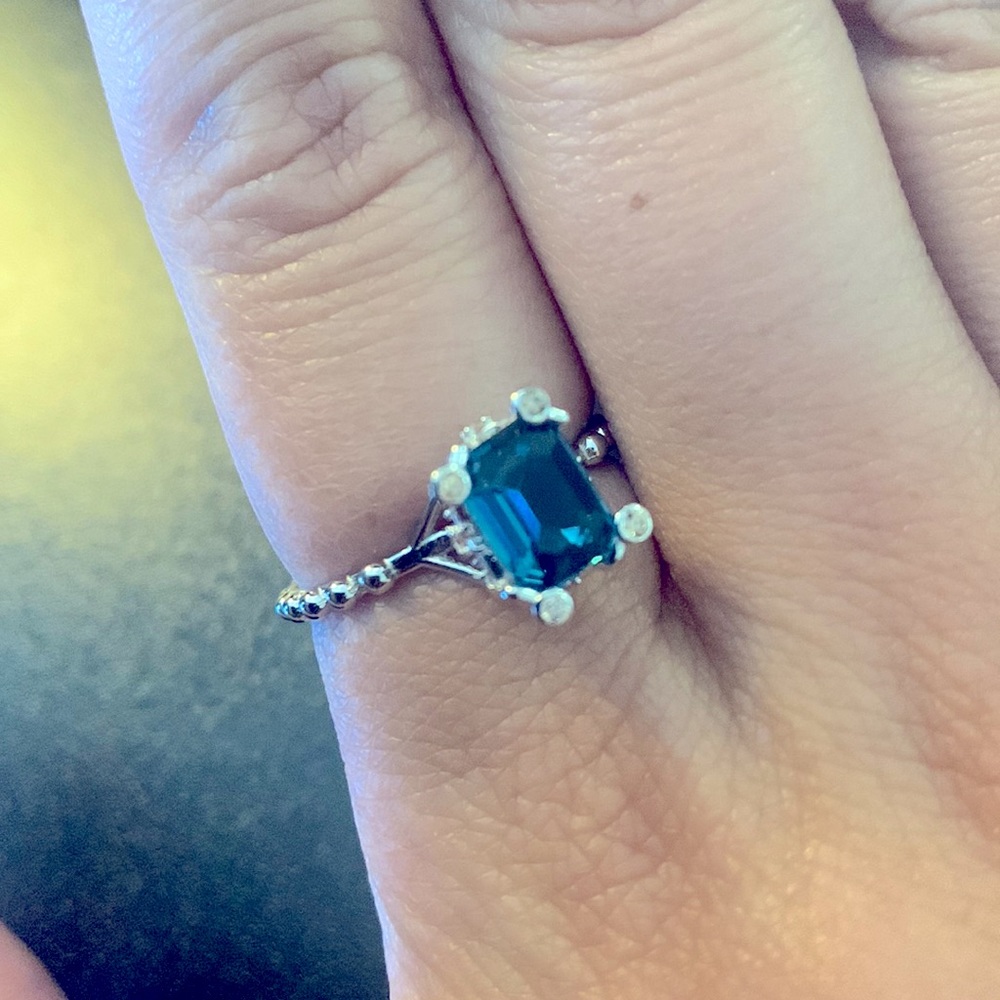 Blue & Silver Square Ring